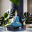 Handynook Meditating Sitting Buddha Statue Marble Dust. A Large in Size (18 cm) Handcrafted Statue for Office, Study Room, Living Room Home Decor Item & Symbol of Peace.