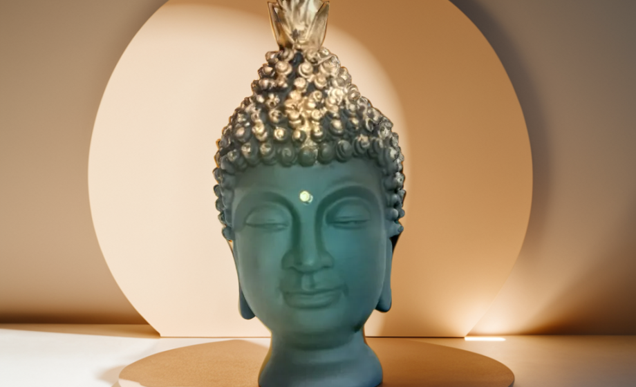 Handynook Resin Buddha Head Idol Statue Showpiece (Golden, 18 cm X 10.2 cm) -Decoration Items for Home Decor Mandir Temple Pooja Room Living Room Table Office 4