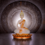 Handynook@Radium Night Glow MeditationDhyan Sitting Buddha Statue Lord FigurineIdol Decorative Showpiece - 12 cm